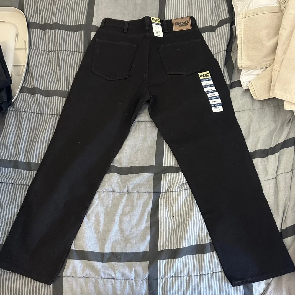 BCC Blues 34x29 Black Jeans Relaxed Fit New